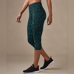 Lululemon Fast & Free Crop (19")Thrive Viridian Green Black